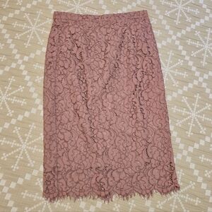RACHEL PARCELL Elegant Lace Midi Skirt in Pink
